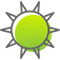 Sun icon.